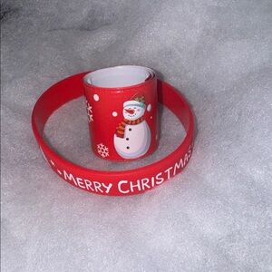 Merry Christmas Rubber Wristband and Slap Bracelet